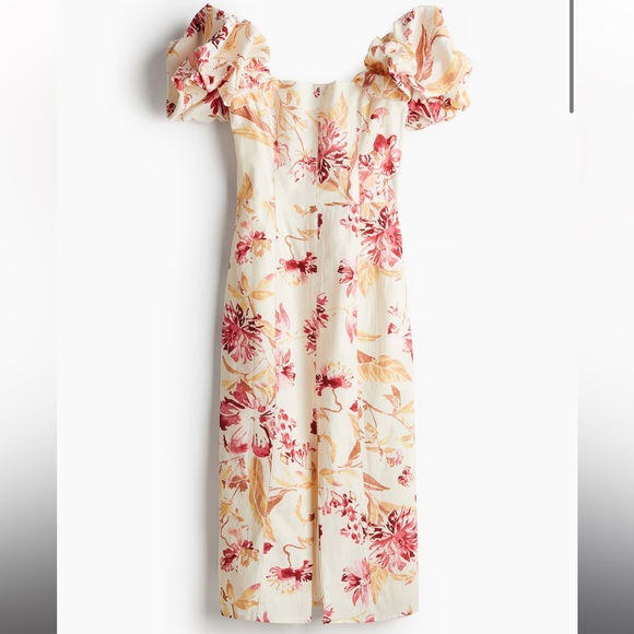 LINEN-BLEND OFF-THE-SHOULDER DRESS H&M - Picture 2 of 3